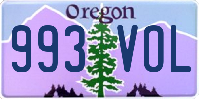 OR license plate 993VOL