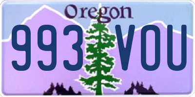 OR license plate 993VOU