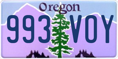 OR license plate 993VOY