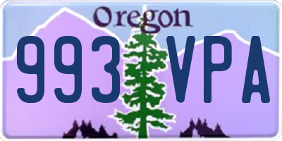 OR license plate 993VPA