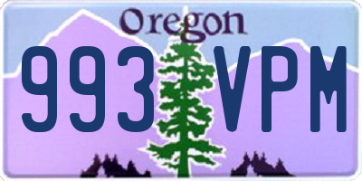 OR license plate 993VPM