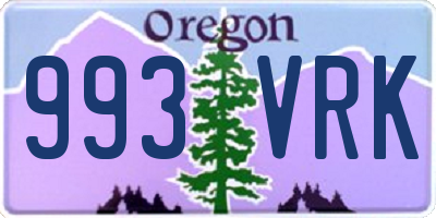 OR license plate 993VRK