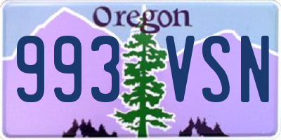 OR license plate 993VSN