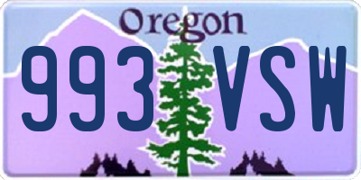 OR license plate 993VSW