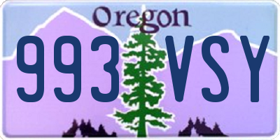 OR license plate 993VSY