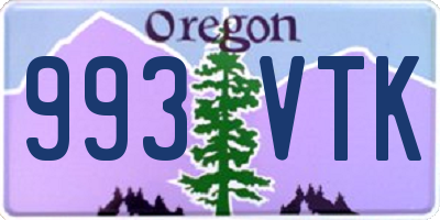 OR license plate 993VTK