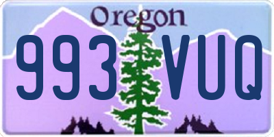 OR license plate 993VUQ