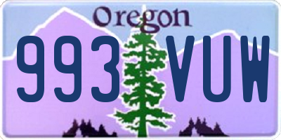 OR license plate 993VUW