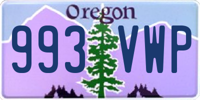 OR license plate 993VWP
