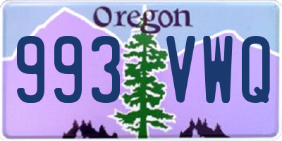 OR license plate 993VWQ