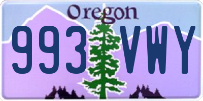 OR license plate 993VWY