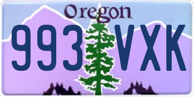 OR license plate 993VXK