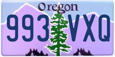 OR license plate 993VXQ