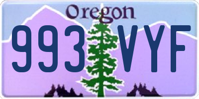 OR license plate 993VYF