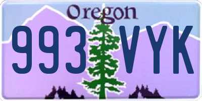 OR license plate 993VYK