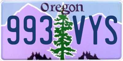 OR license plate 993VYS
