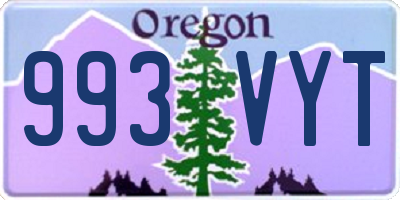 OR license plate 993VYT