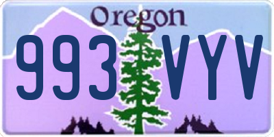 OR license plate 993VYV