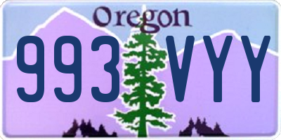 OR license plate 993VYY