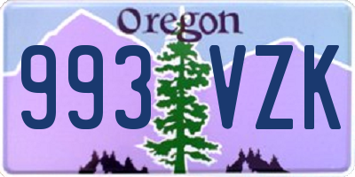 OR license plate 993VZK