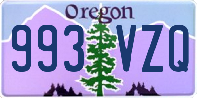 OR license plate 993VZQ