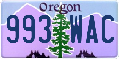 OR license plate 993WAC