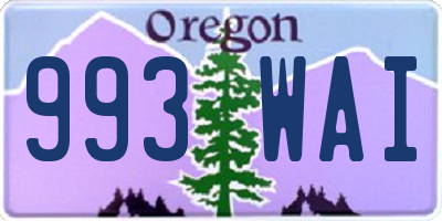 OR license plate 993WAI