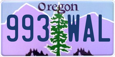 OR license plate 993WAL