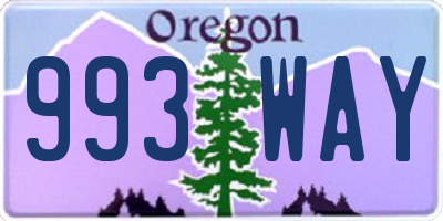 OR license plate 993WAY