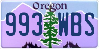 OR license plate 993WBS