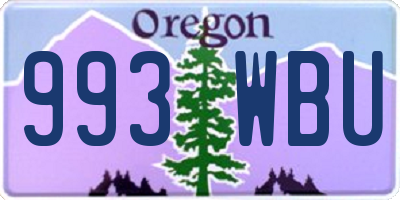 OR license plate 993WBU