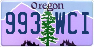 OR license plate 993WCI