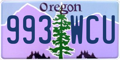 OR license plate 993WCU