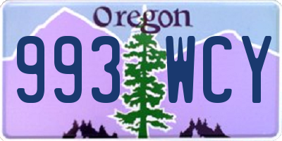 OR license plate 993WCY