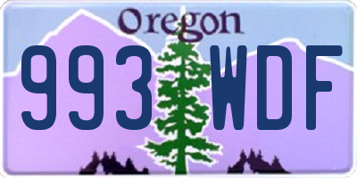 OR license plate 993WDF