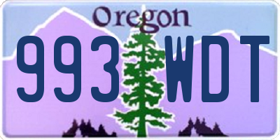 OR license plate 993WDT