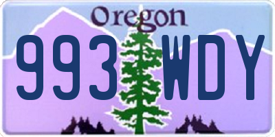 OR license plate 993WDY