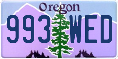 OR license plate 993WED