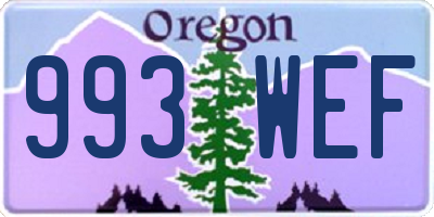 OR license plate 993WEF