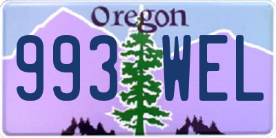 OR license plate 993WEL