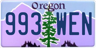 OR license plate 993WEN