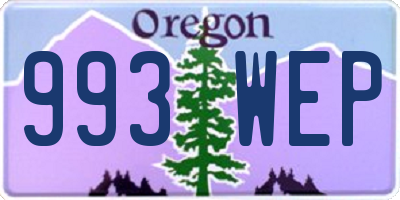 OR license plate 993WEP