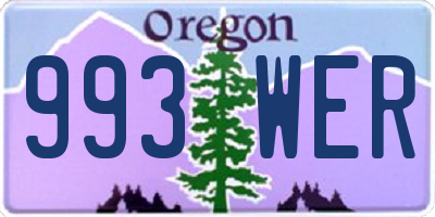 OR license plate 993WER