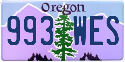 OR license plate 993WES