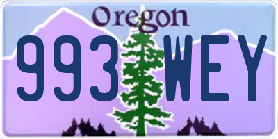 OR license plate 993WEY