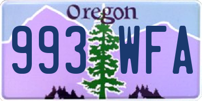 OR license plate 993WFA