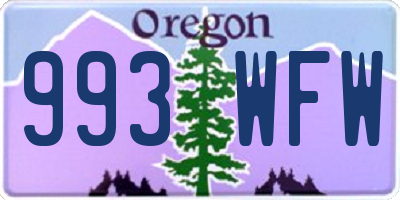 OR license plate 993WFW