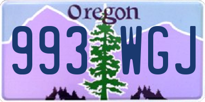 OR license plate 993WGJ