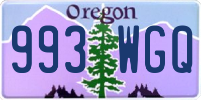 OR license plate 993WGQ