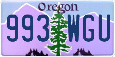 OR license plate 993WGU